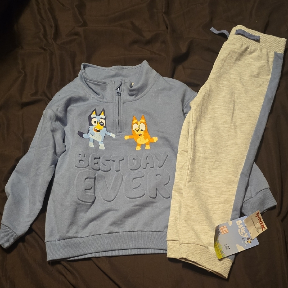 Bluey Kids Matching Set - Blue and Gray